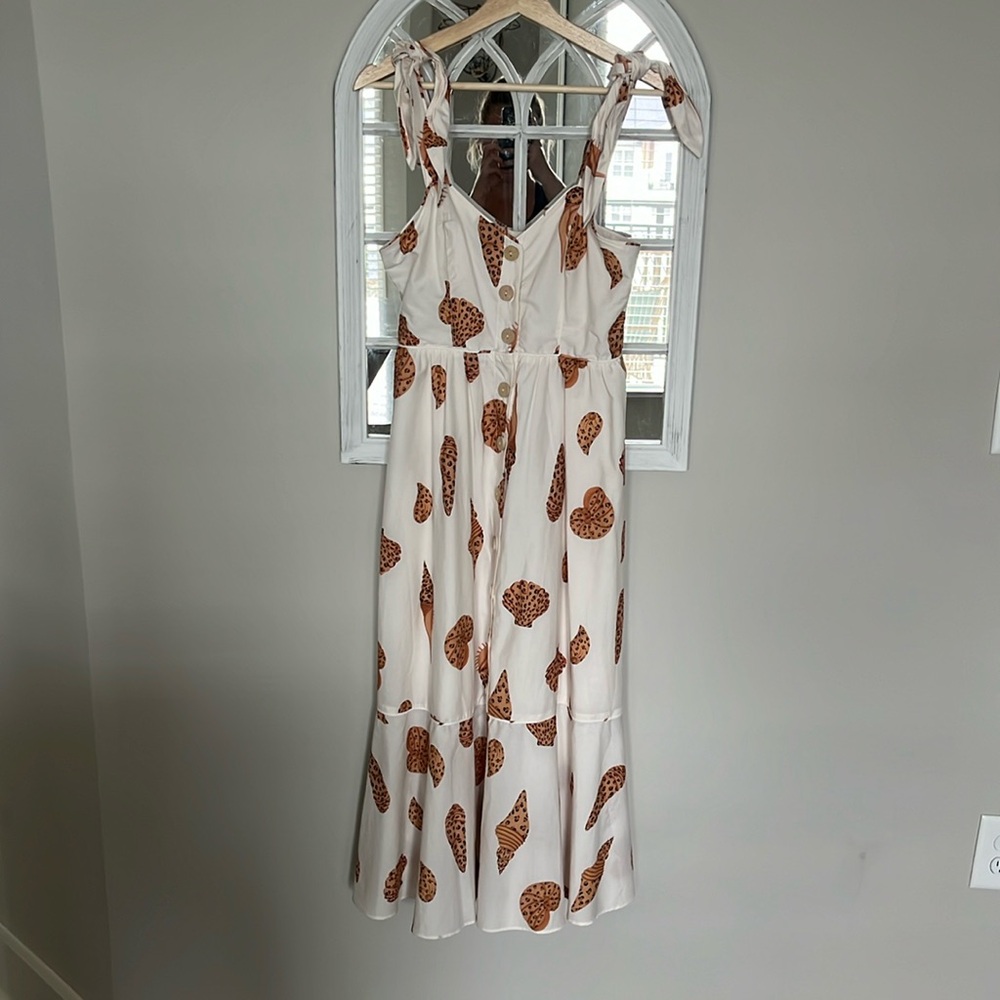 FARM RIO Cheetah Seashell Midi Dress (Size Small) - Picture 3 of 5